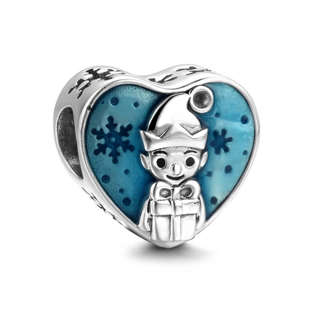 Elves Delivering Gifts Charm Christmas Gift silver - soufeelus