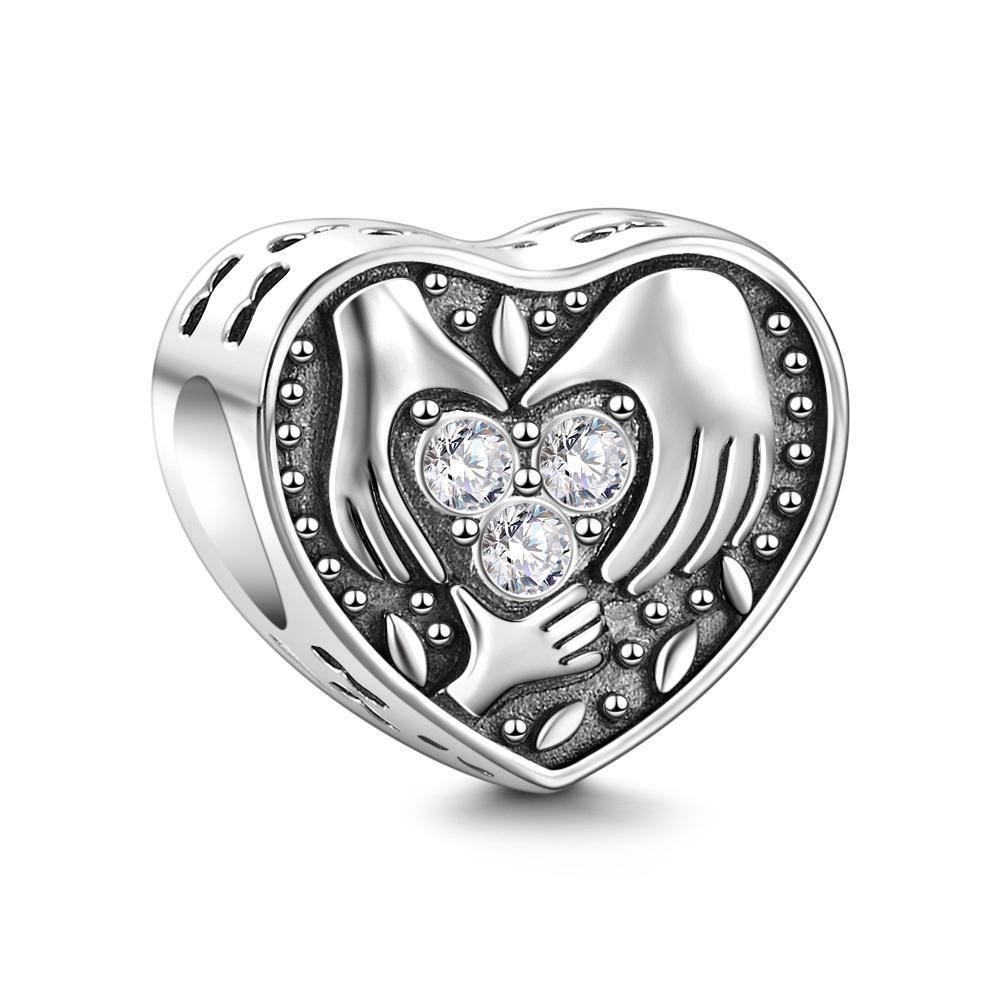 A Loving Family Heart-shaped Sliver Soufeel Charm - soufeelus