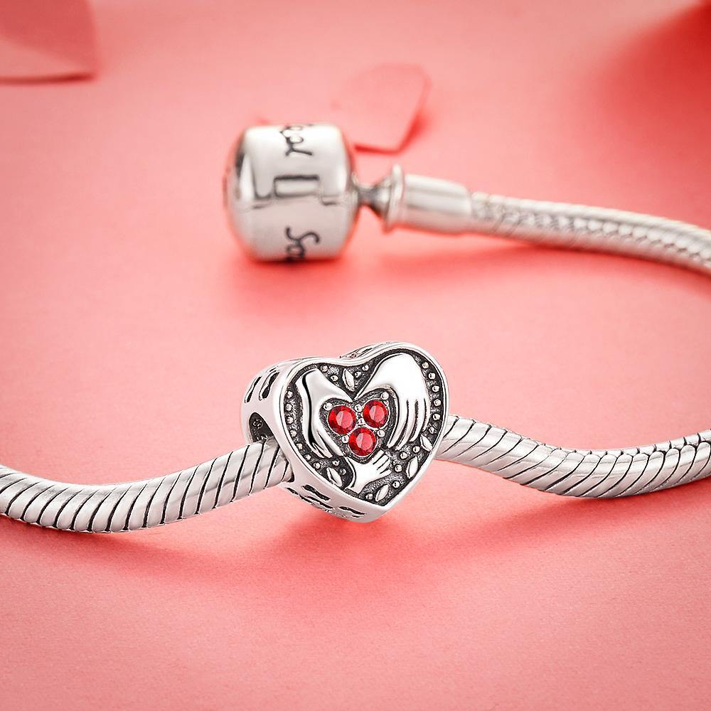 A Loving Family Heart-shaped Sliver Soufeel Charm - soufeelus