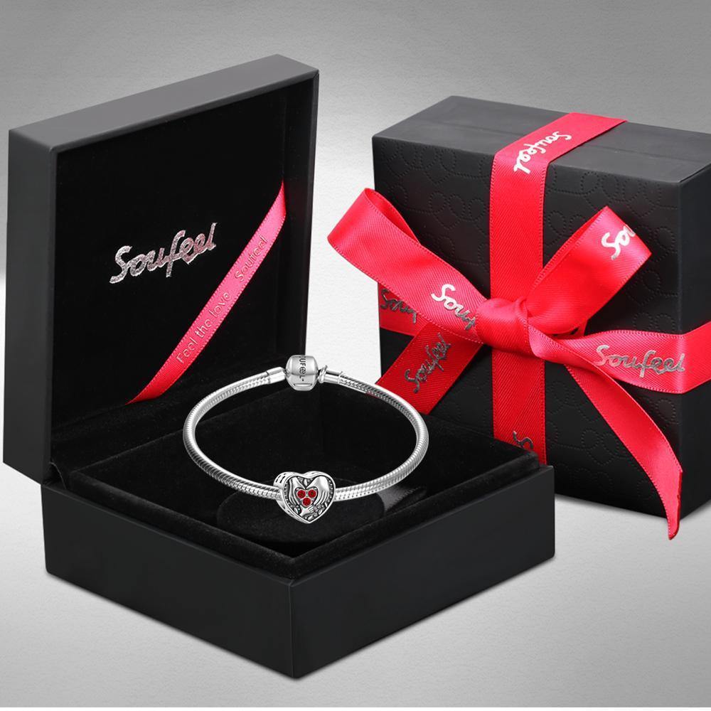 A Loving Family Heart-shaped Sliver Soufeel Charm - soufeelus