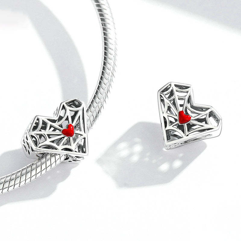 Love Spider Web DIY Beads Silver Spacer Beads DIY Charm Jewelry - 