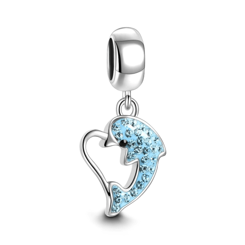 Love at Dolphin Bay Dangle Charm Silver - soufeelus