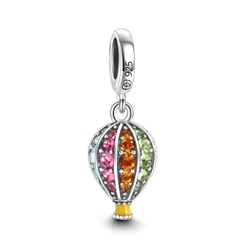 Hot Air Balloon Dangle Charm Silver - soufeelus