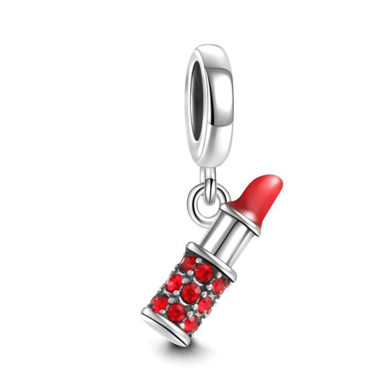 Lipstick Dangle Charm Silver - soufeelus