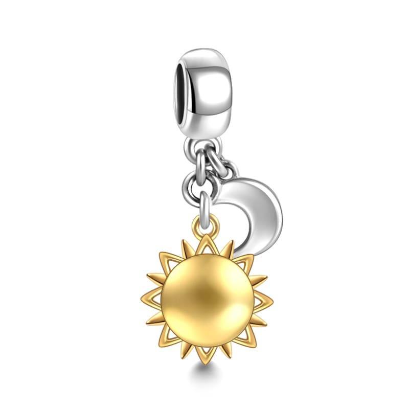 Solar Deity Dangle Charm 14k Gold Plated Silver - soufeelus