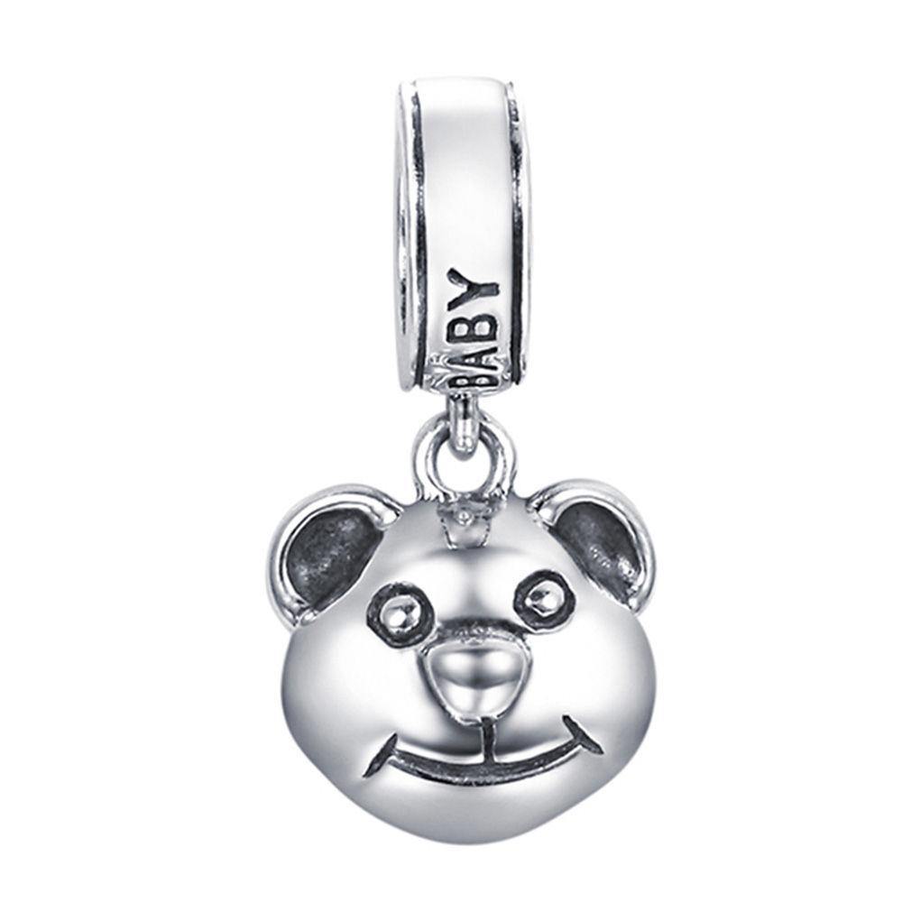 Cute Bear Stopper Charm Silver - soufeelus