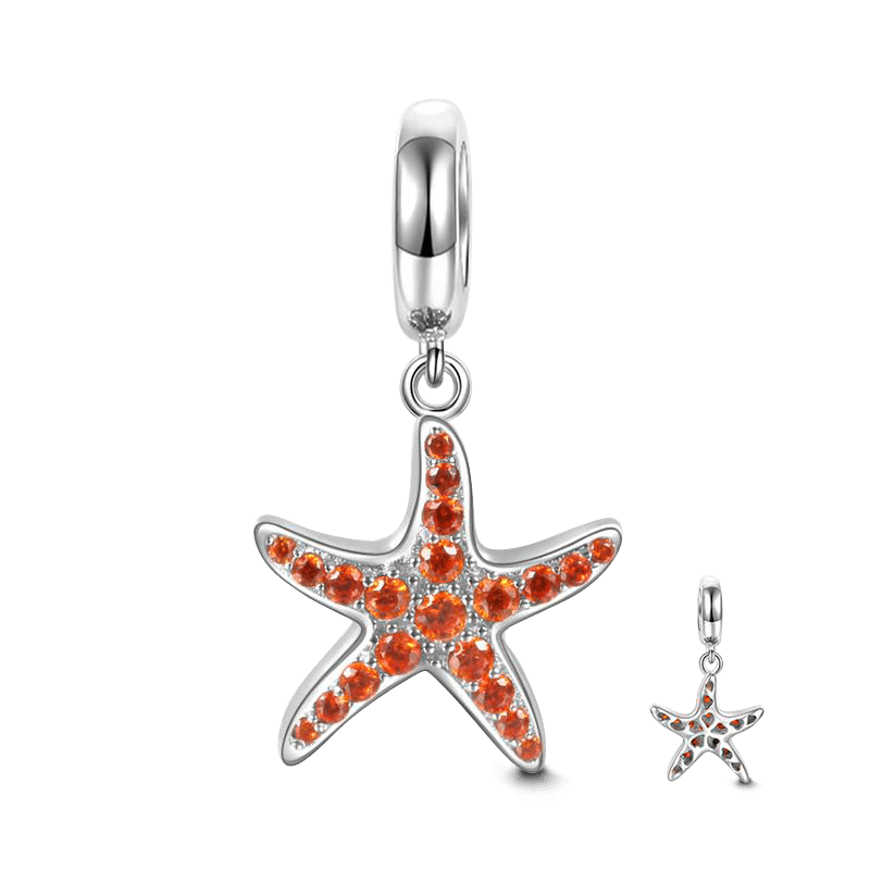 Starfish Dangle Charm Silver - soufeelus