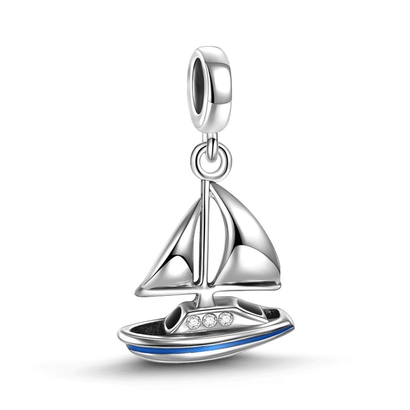 Sailing Boat Dangle Charm Silver - soufeelus