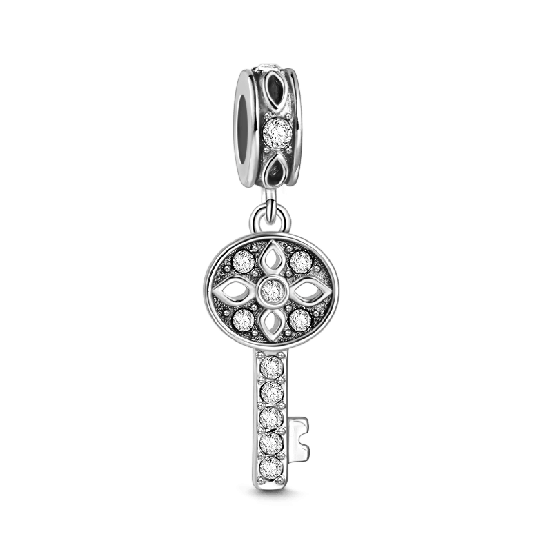 Flower Key Charm Silver - soufeelus