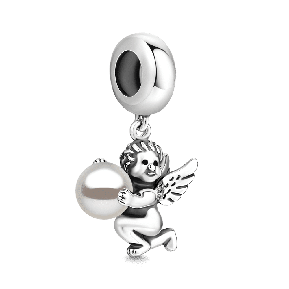 Silver Angel Dangle Charm with Soufeel Pearl - soufeelus