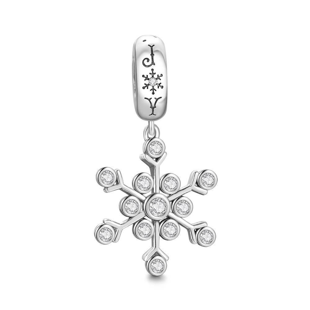 Unique Snowflake Charm Christmas Gift silver - soufeelus