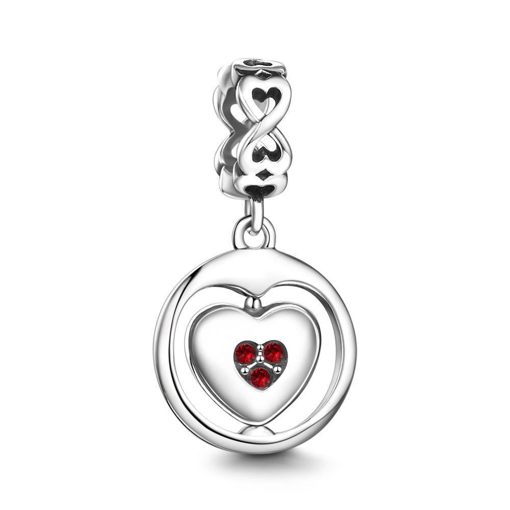 Forever Love Rotatable Pendant Charm Sliver - soufeelus