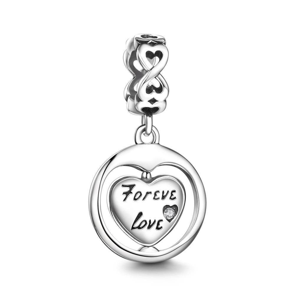 Forever Love Rotatable Pendant Charm Sliver - soufeelus