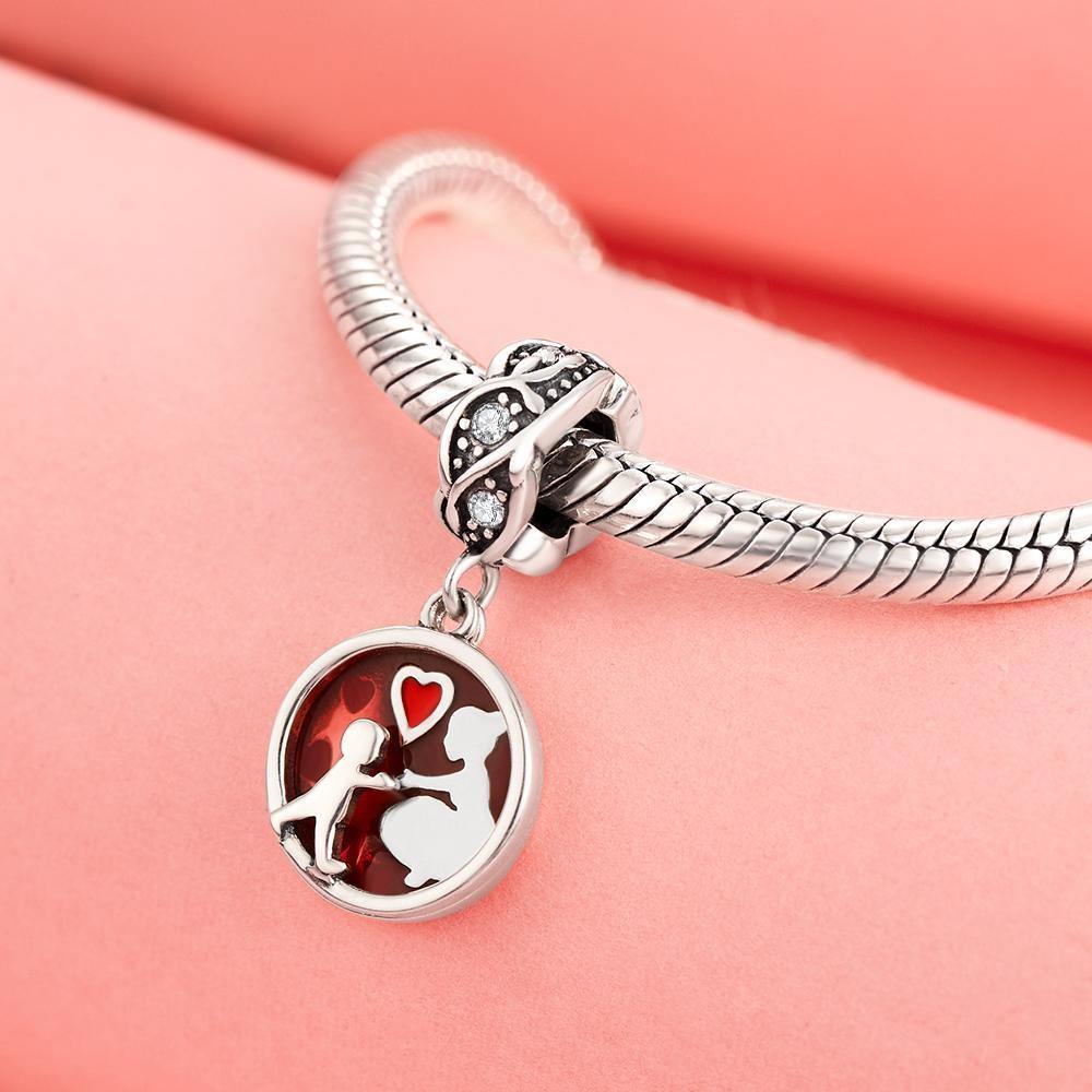 Baby Running Towards Mom Red Gift Charm Sliver - soufeelus