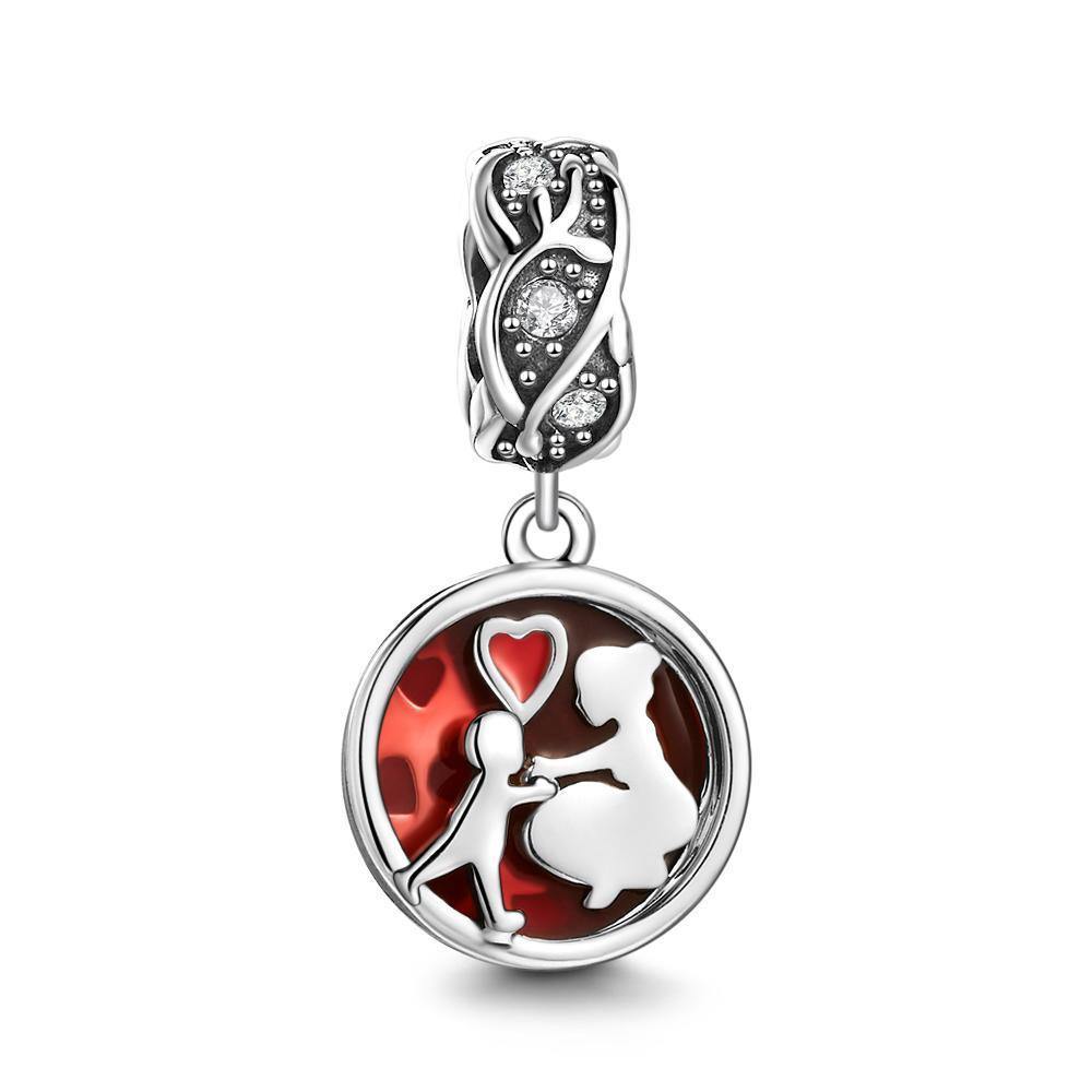 Baby Running Towards Mom Red Gift Charm Sliver - soufeelus