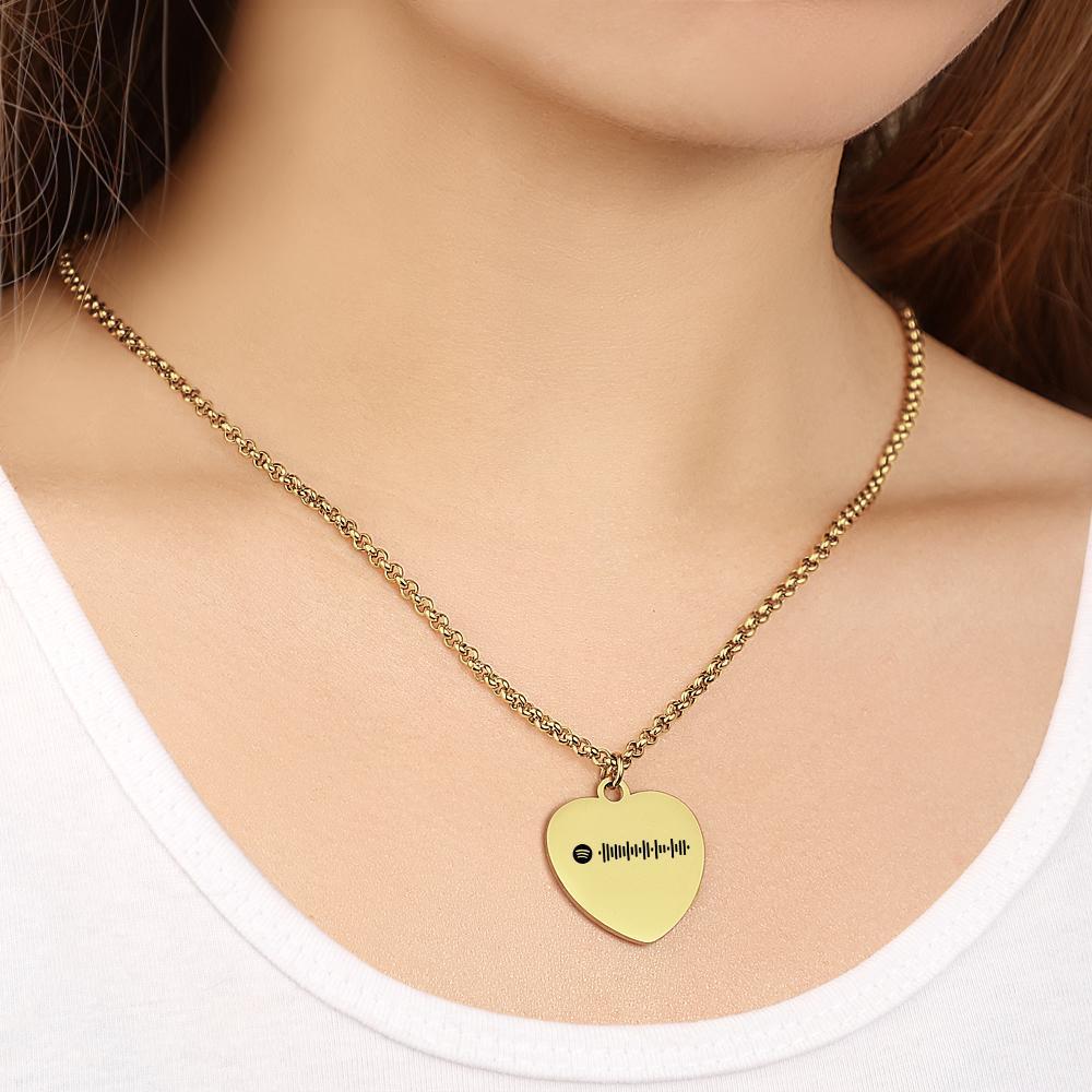 Custom Spotify Code Necklace Engraved Necklace Gifts For Couple's