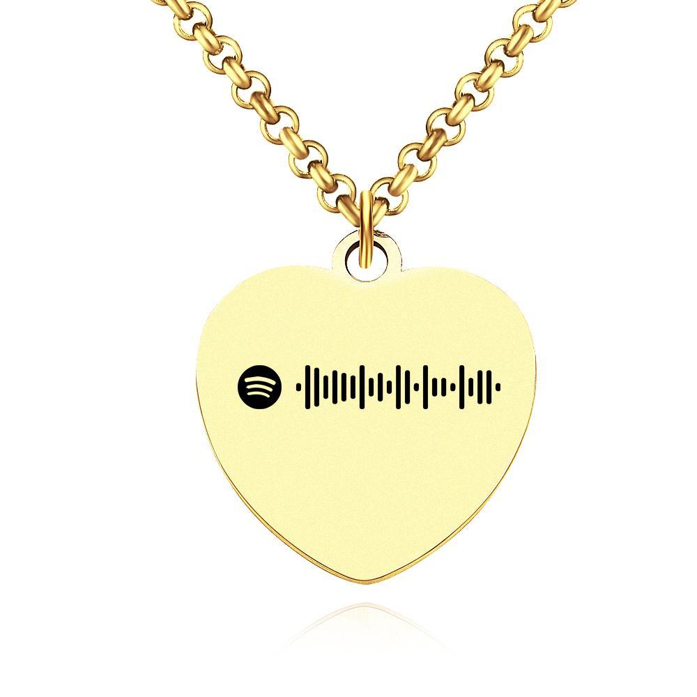 Custom Spotify Code Necklace Engraved Necklace Gifts For Couple's