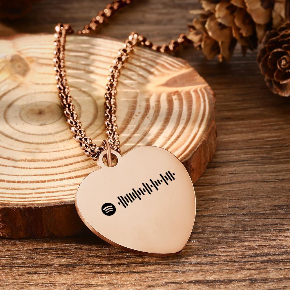 Custom Spotify Code Necklace Engraved Necklace Gifts For Couple's