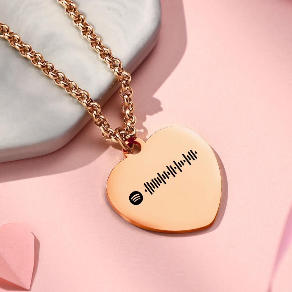 Custom Spotify Code Necklace Engraved Necklace Gifts For Couple's