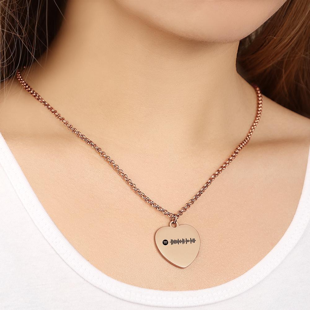 Custom Spotify Code Necklace Engraved Necklace Gifts For Couple's