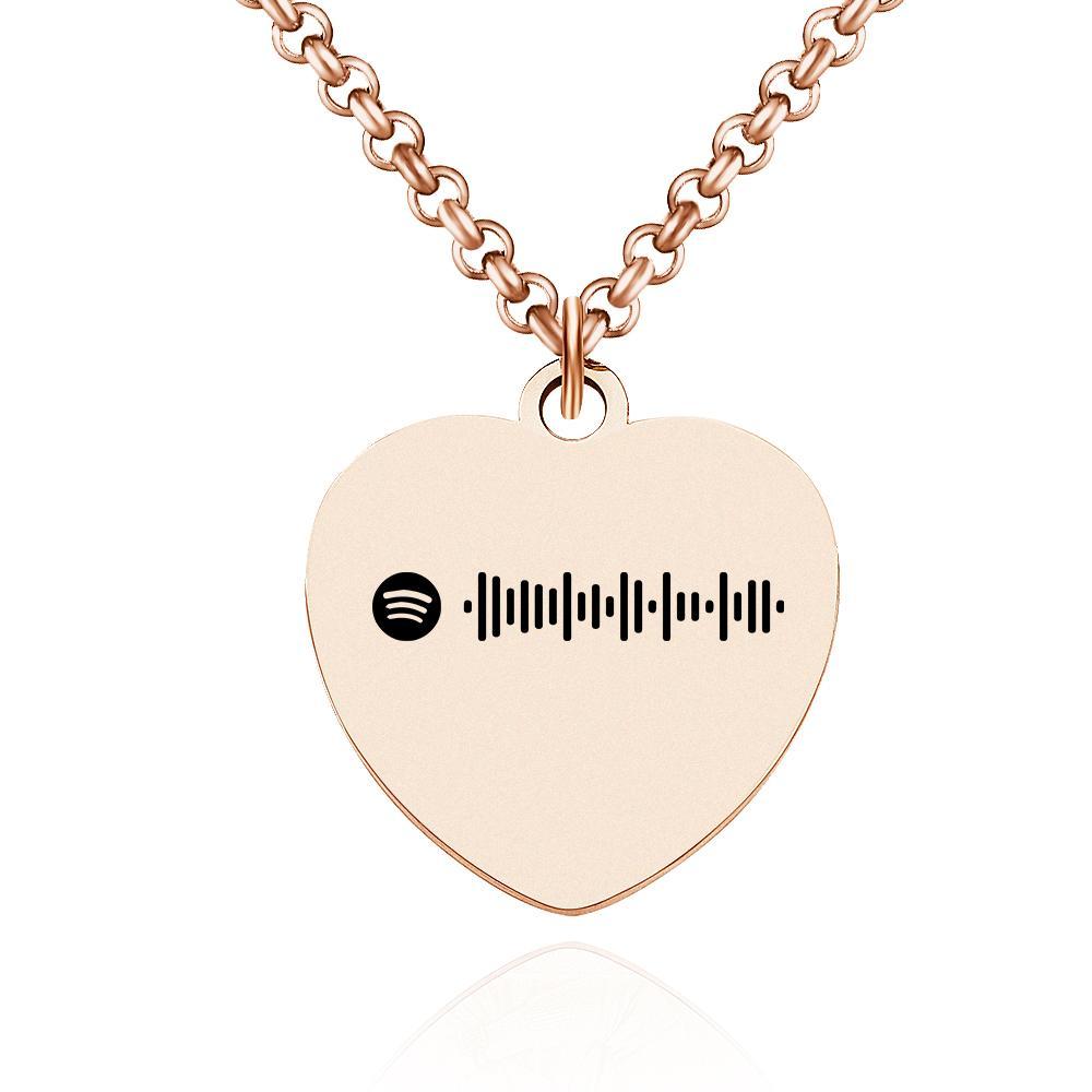 Custom Spotify Code Necklace Engraved Necklace Gifts For Couple's