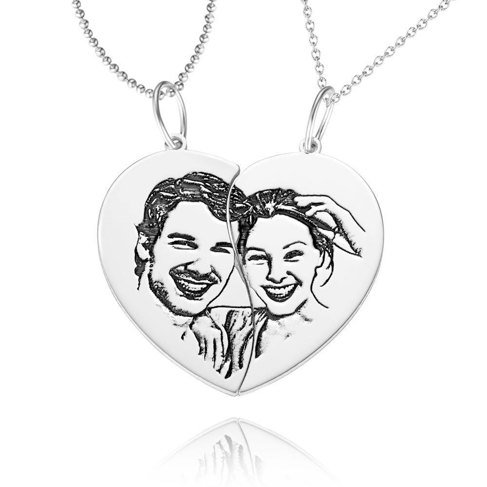 Photo Engraved Necklace, Portrait Bar Necklace Rose Gold Plated - Rose Gold - soufeelus