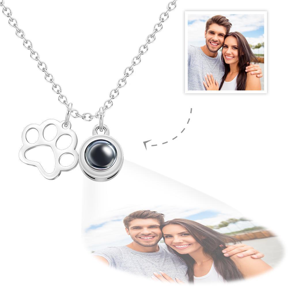 Custom Projection Photo Necklace Personalized Pet Photo Pendant Projection Chain Women Memorial Jewelry Gifts