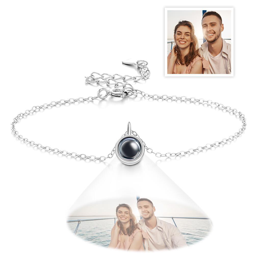 Custom Photo Projection Bracelet Personalized S925 Silver Bracelet Gift for Women - soufeelus