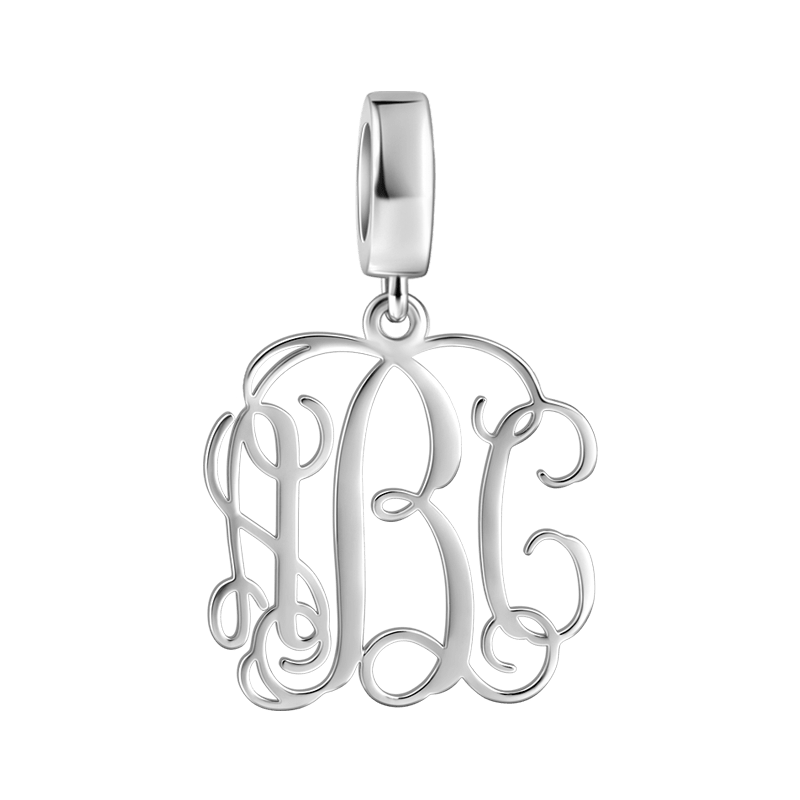 Monogram Pendant Charm 14k Gold Plated Silver - soufeelus