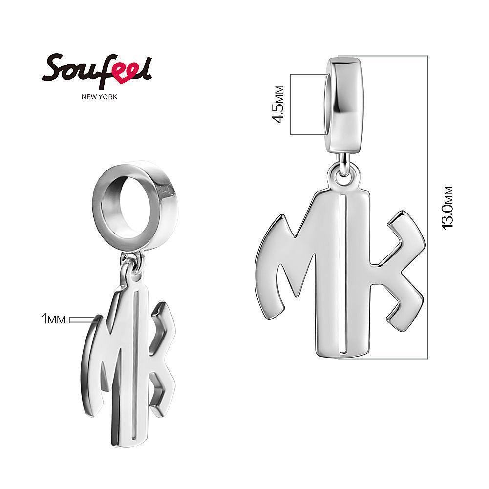 Personalized Two Letter Charm Pendant Silver - soufeelus