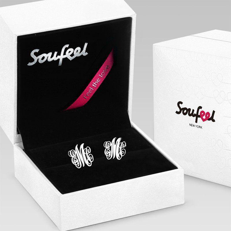 Monogram Earrings Silver - soufeelus