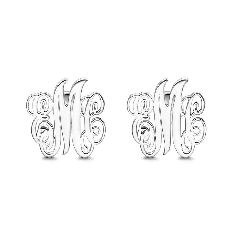 Monogram Earrings Silver - soufeelus