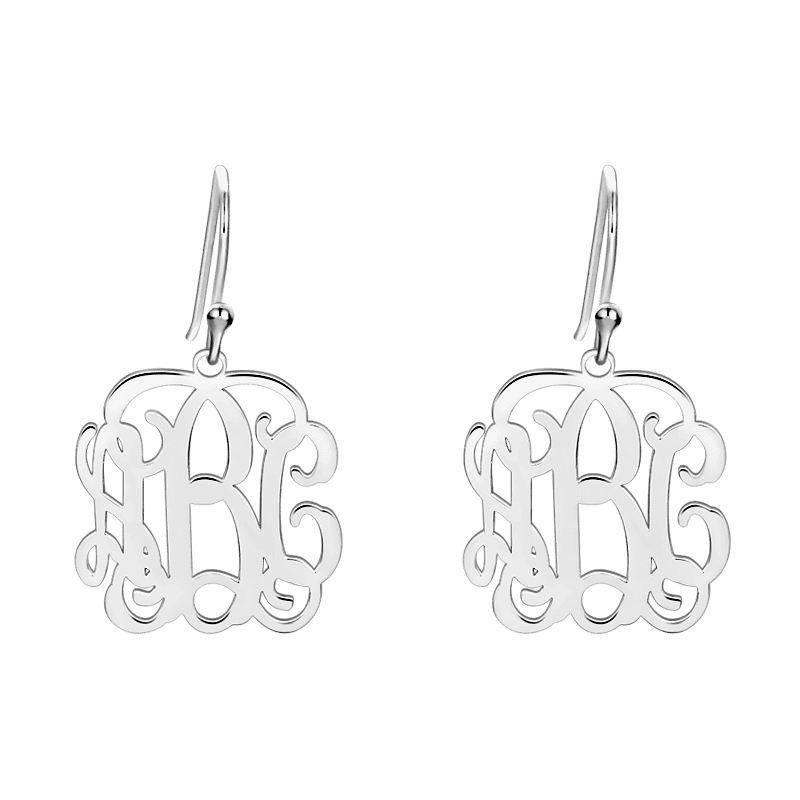 Monogram Earrings Rose Gold Plated Silver - soufeelus