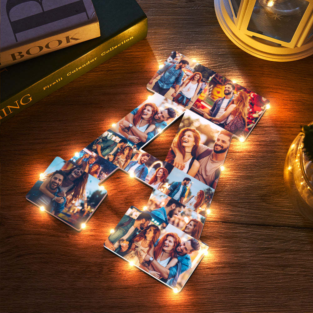 Custom Photo Letter Night Light Personalized Initial Name Lamp Room Wall Decor - soufeelus