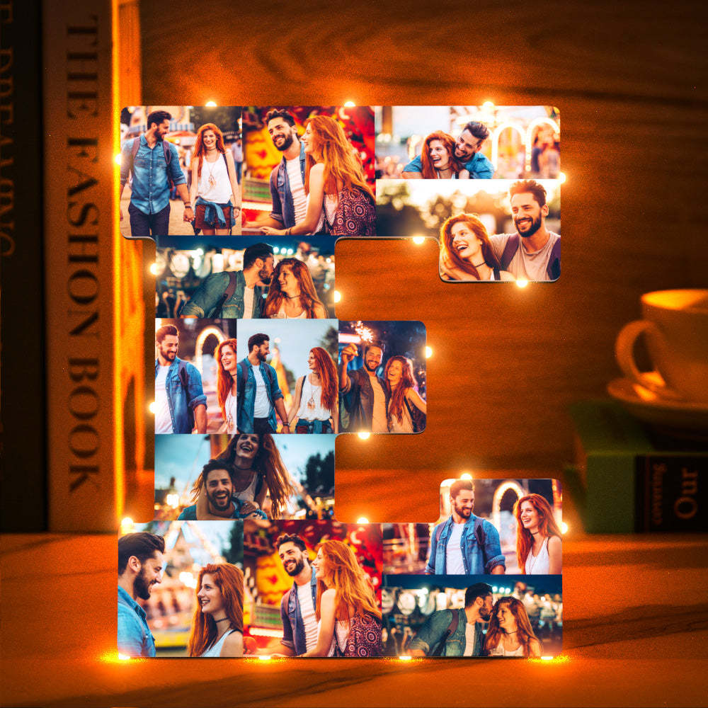 Custom Photo Letter Night Light Personalized Initial Name Lamp Room Wall Decor - soufeelus
