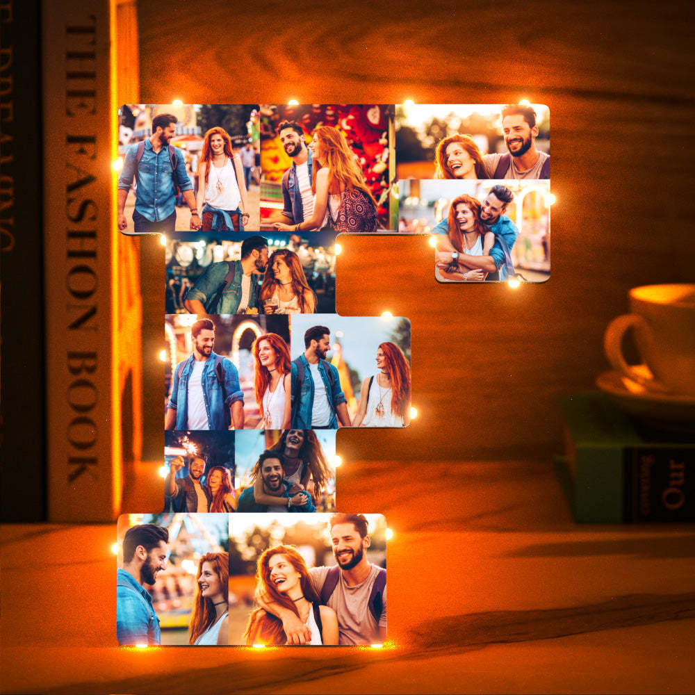 Custom Photo Letter Night Light Personalized Initial Name Lamp Room Wall Decor - soufeelus