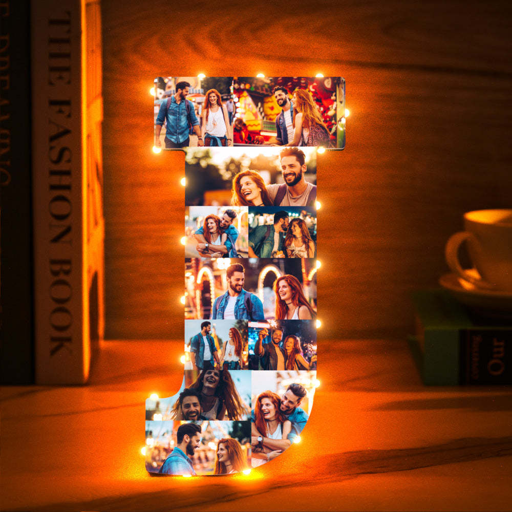 Custom Photo Letter Night Light Personalized Initial Name Lamp Room Wall Decor - soufeelus