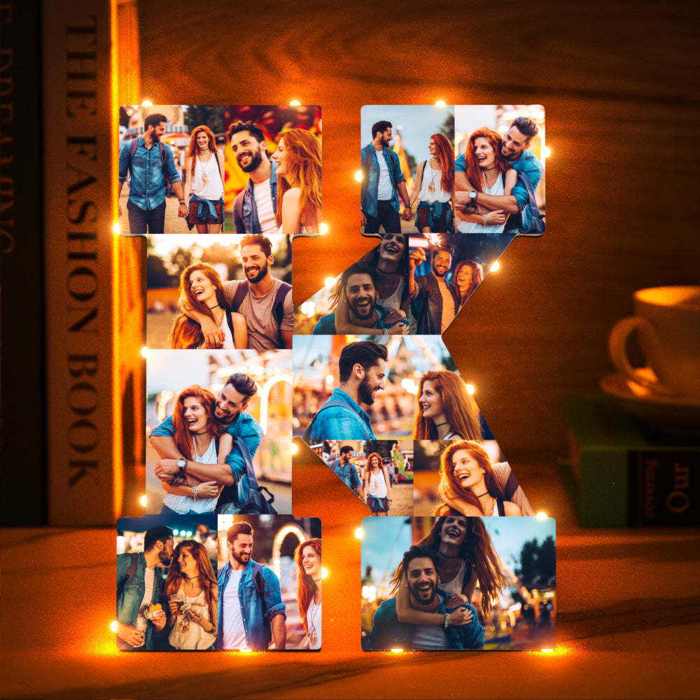 Custom Photo Letter Night Light Personalized Initial Name Lamp Room Wall Decor - soufeelus
