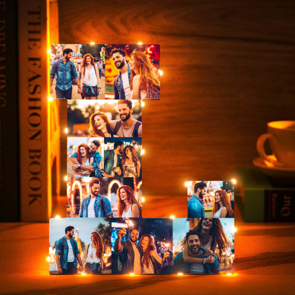 Custom Photo Letter Night Light Personalized Initial Name Lamp Room Wall Decor - soufeelus