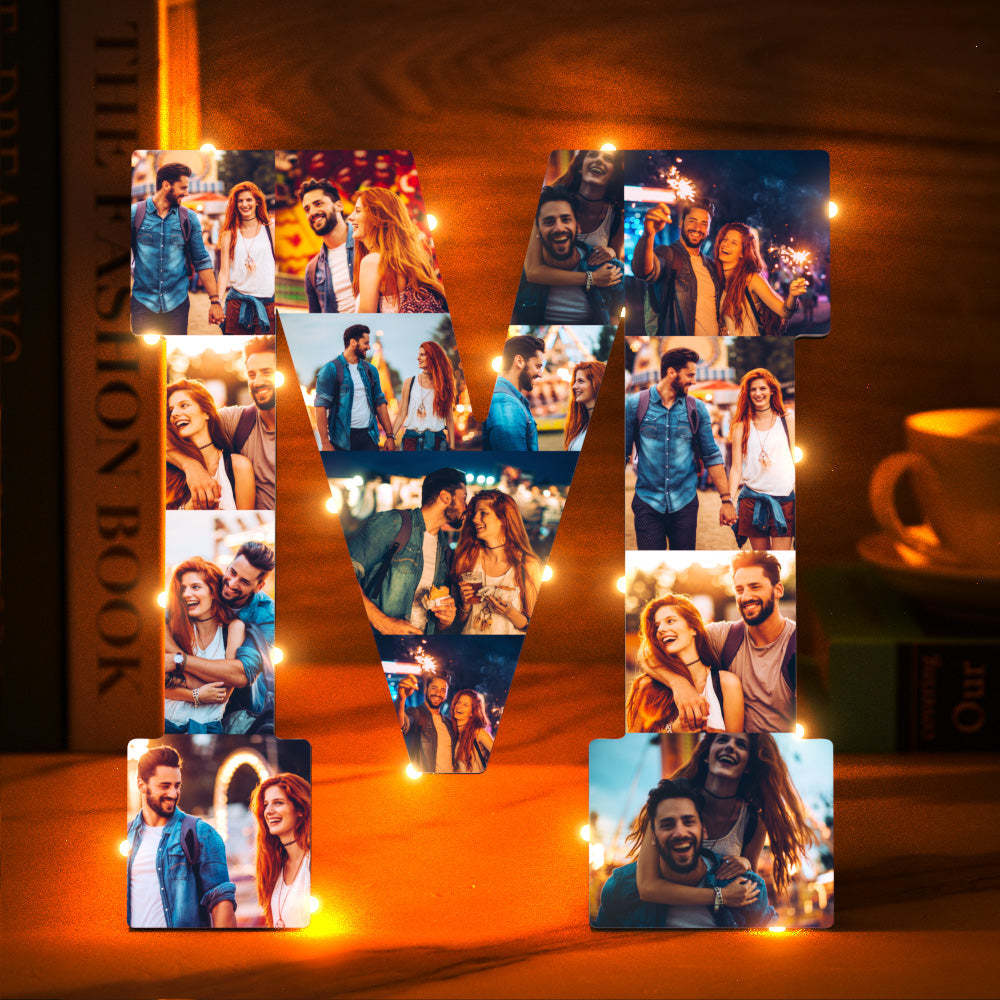 Custom Photo Letter Night Light Personalized Initial Name Lamp Room Wall Decor - soufeelus