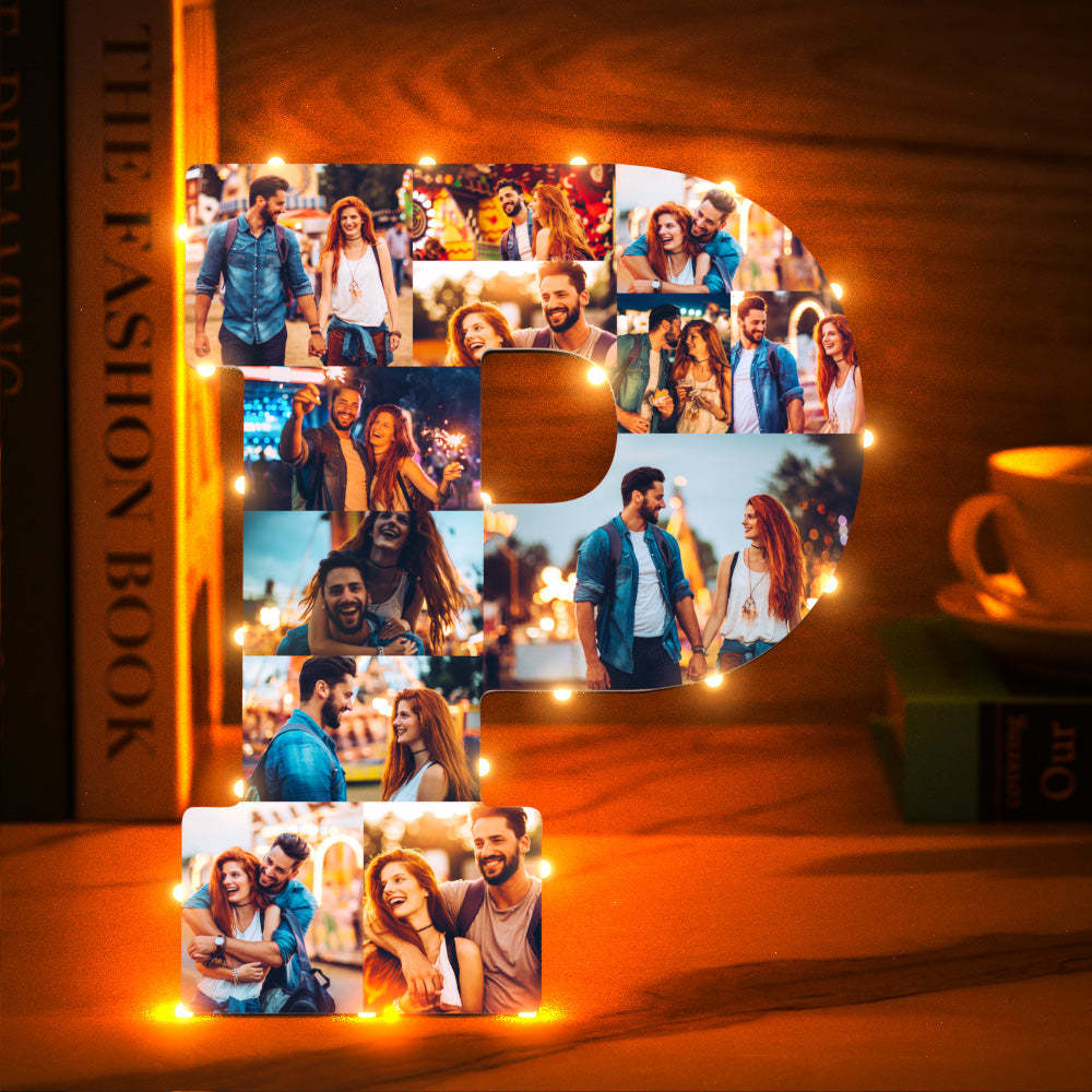 Custom Photo Letter Night Light Personalized Initial Name Lamp Room Wall Decor - soufeelus