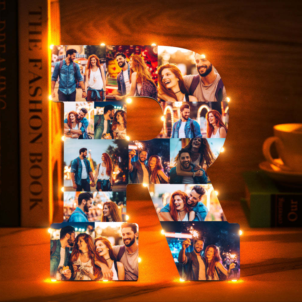 Custom Photo Letter Night Light Personalized Initial Name Lamp Room Wall Decor - soufeelus