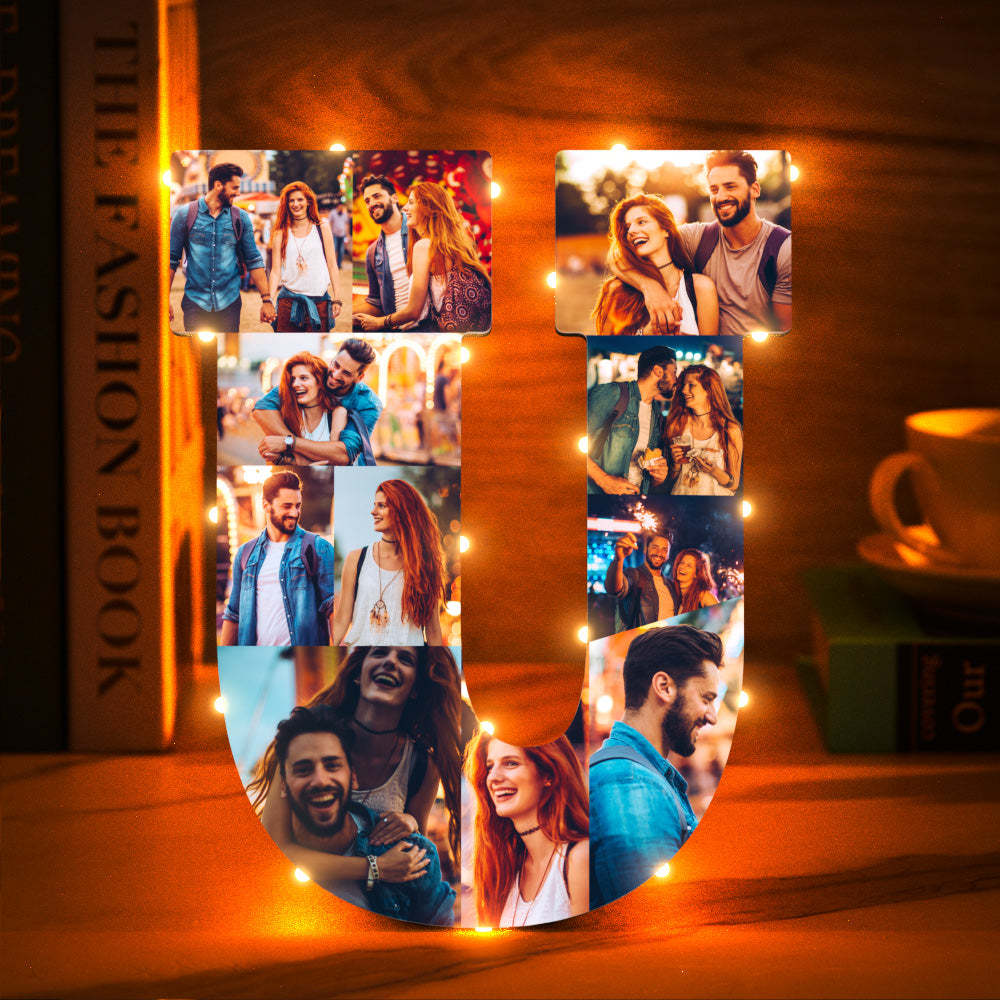 Custom Photo Letter Night Light Personalized Initial Name Lamp Room Wall Decor - soufeelus