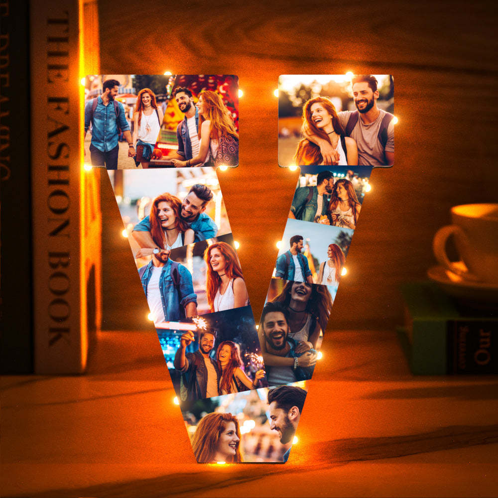 Custom Photo Letter Night Light Personalized Initial Name Lamp Room Wall Decor - soufeelus
