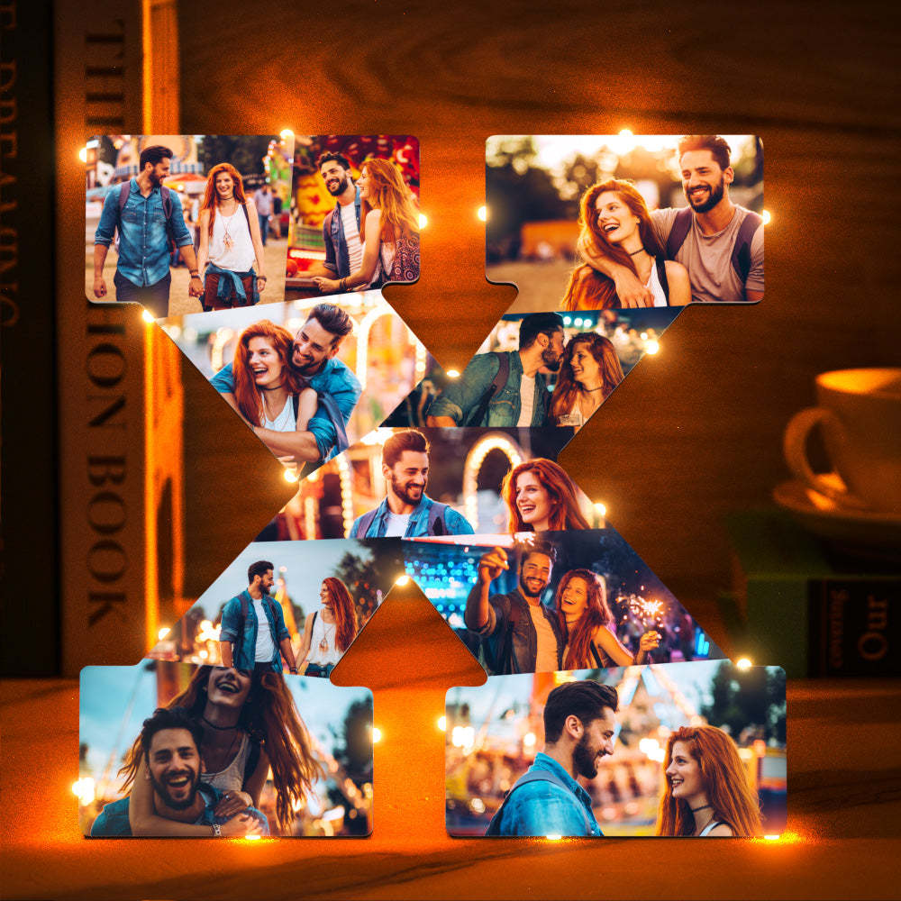 Custom Photo Letter Night Light Personalized Initial Name Lamp Room Wall Decor - soufeelus