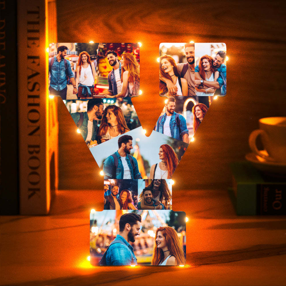 Custom Photo Letter Night Light Personalized Initial Name Lamp Room Wall Decor - soufeelus
