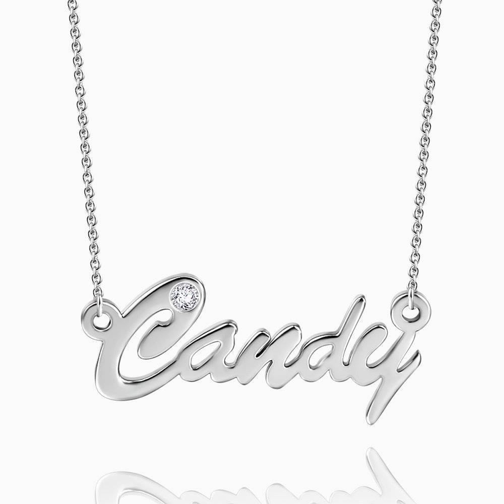 Personalized CZ Name Necklace Rose Gold Plated Silver - soufeelus