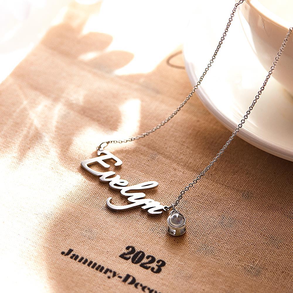 Soufeel Personalized Name And Picture Projection Necklace Creative Gift - soufeelus