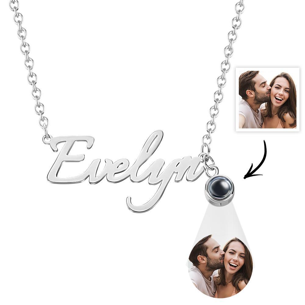 Soufeel Personalized Name And Picture Projection Necklace Creative Gift - soufeelus