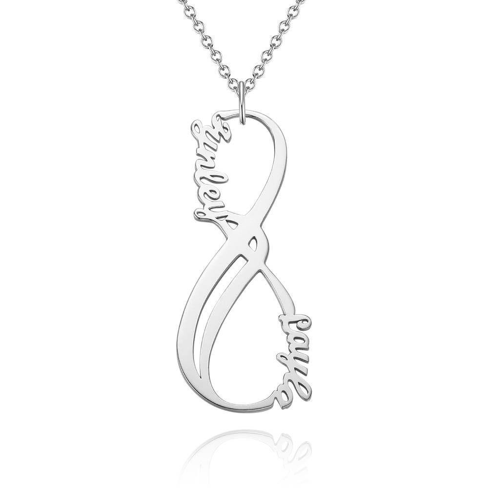 Name Necklace, Infinity Necklace with Two Names 14K Gold Plated - Silver - soufeelus